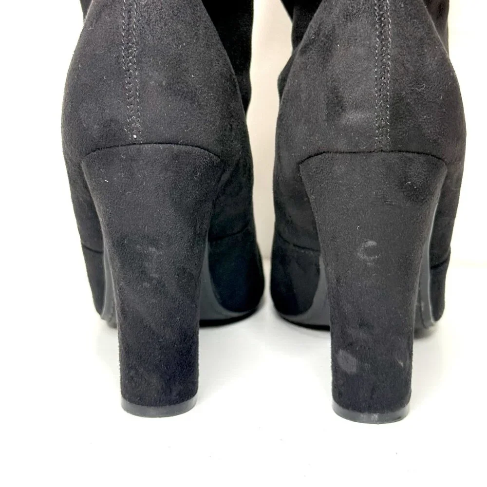 Steve Madden Gorgeous Suede Over The Knee High Heel Boots 9 Black